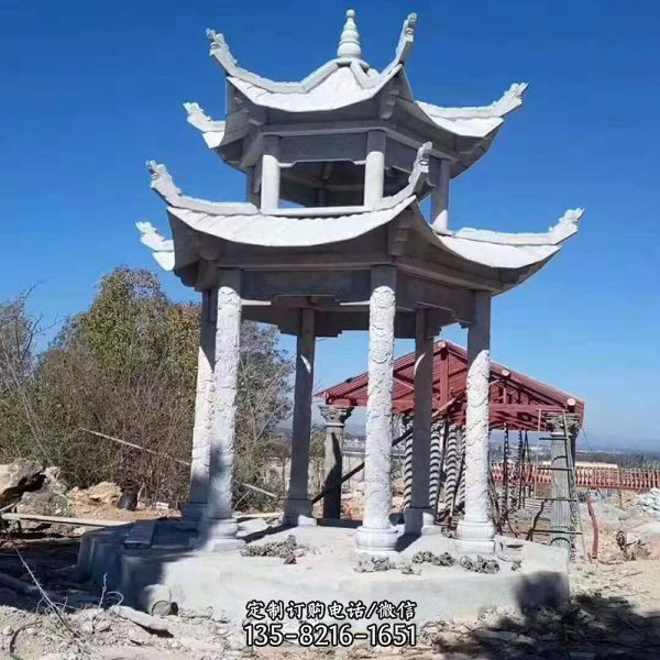 農場戶外景觀休閑仿古雕刻涼亭雕塑