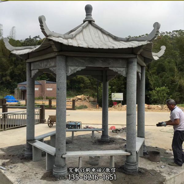 景區戶外進出口擺放休閑區仿古建涼亭座椅