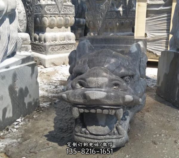 園林景區大理石石雕龍頭雕塑