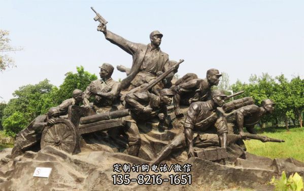 公園仿真景觀銅雕八路軍雕塑