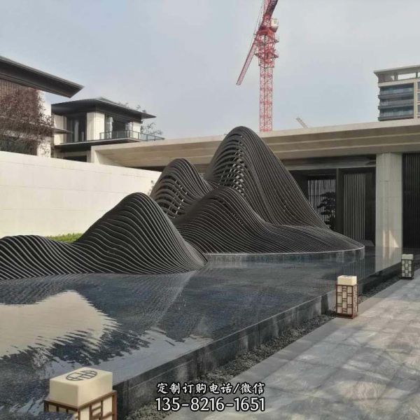 景區別墅庭院抽象不銹鋼鐵藝假山