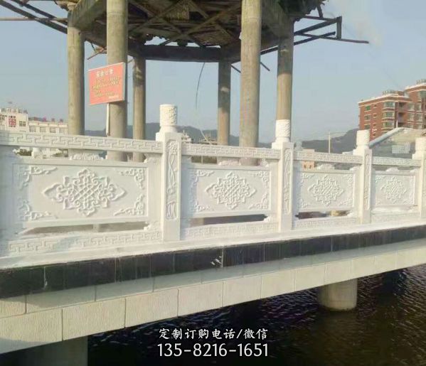 公園湖水涼亭漢白玉防護欄