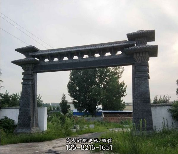 景區大型單門青石仿古牌坊石雕