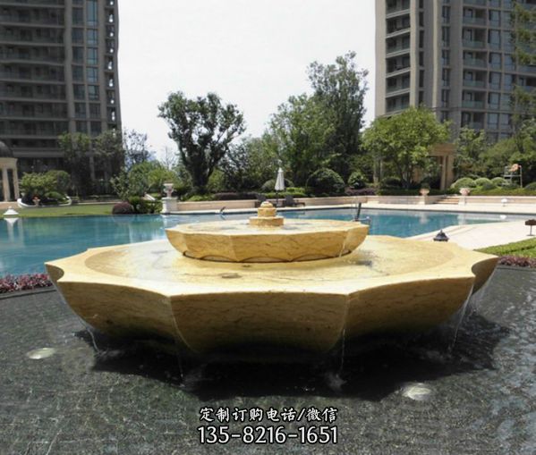小區景觀大理石切面噴泉流水缽雕塑