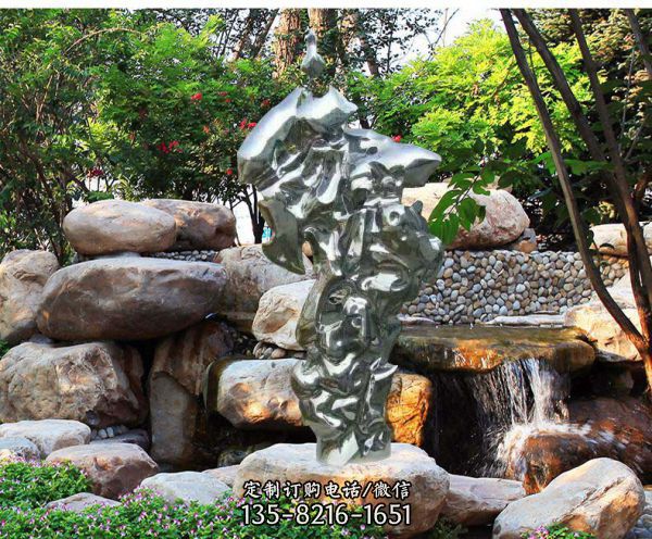 公園廣場不銹鋼鏡面抽象太湖石雕塑