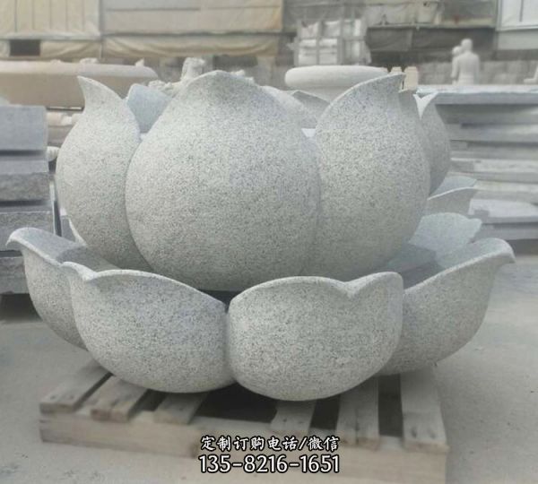 大理石公園噴泉荷花雕塑