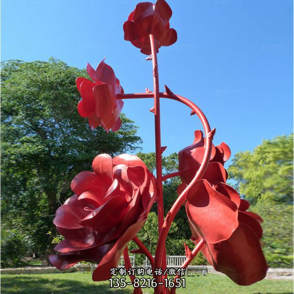 不銹鋼玫瑰花雕塑