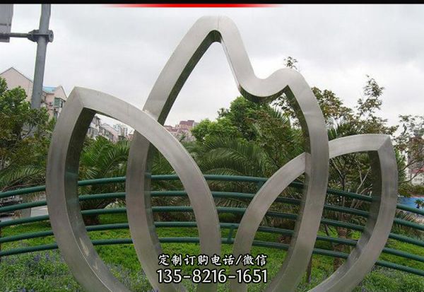 酒店公園不銹鋼樹葉造型雕塑