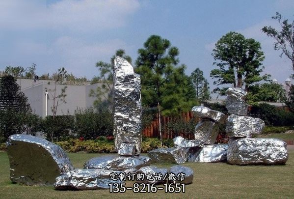 公園不銹鋼抽象太湖石雕塑