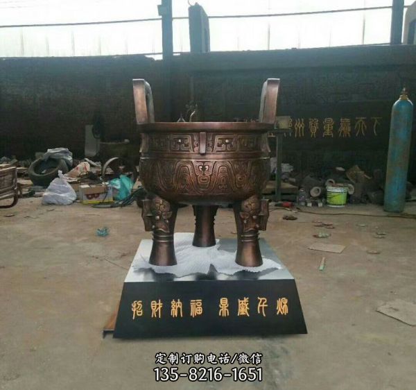 古代寺廟祠堂祭祀上香銅雕鼎雕塑