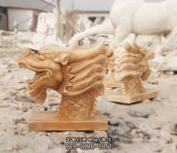 景區(qū)晚霞紅石雕創(chuàng)意景觀擺件龍雕塑
