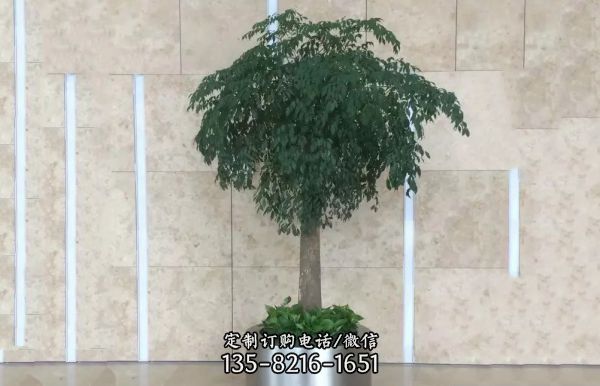 小區商場室內拋光不銹鋼花盆雕塑