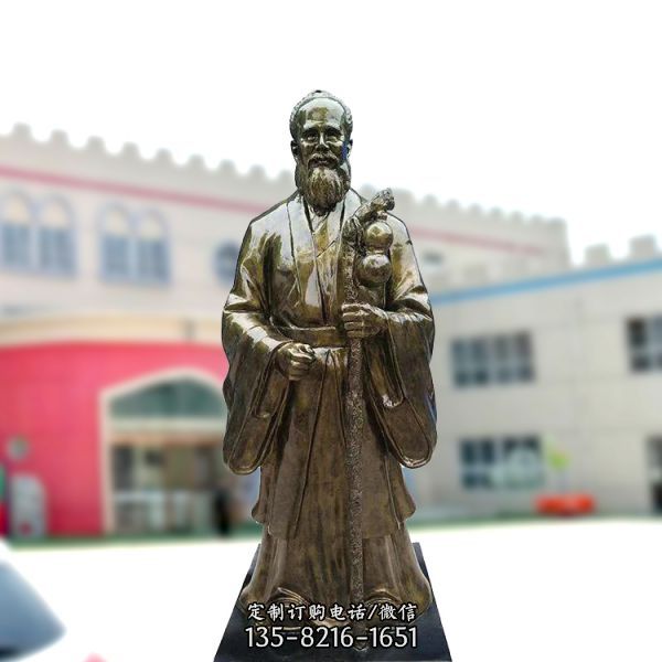 醫院著名醫學人物仿銅玻璃鋼孫思邈雕像