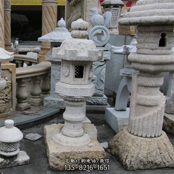 園林景觀石燈籠藝術(shù)仿古幾何石雕工藝品擺件