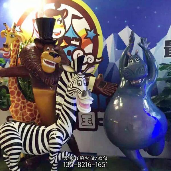 玻璃鋼彩繪景區戶外景觀創意擺件動物雕塑