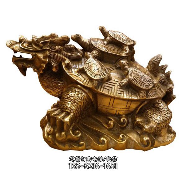 公園里擺放的一大四小的玻璃鋼創(chuàng)意龍龜?shù)袼? title=
