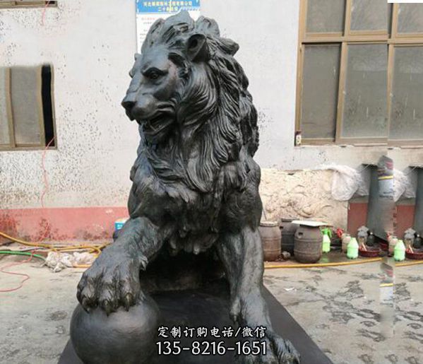 戶(hù)外景區(qū)不銹鋼仿銅石雕獅子雕塑
