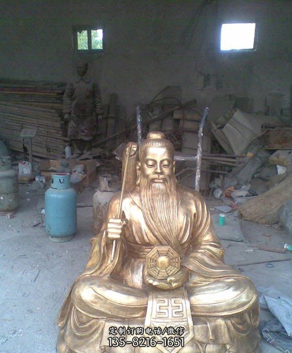 寺廟銅雕供奉太上老君雕塑