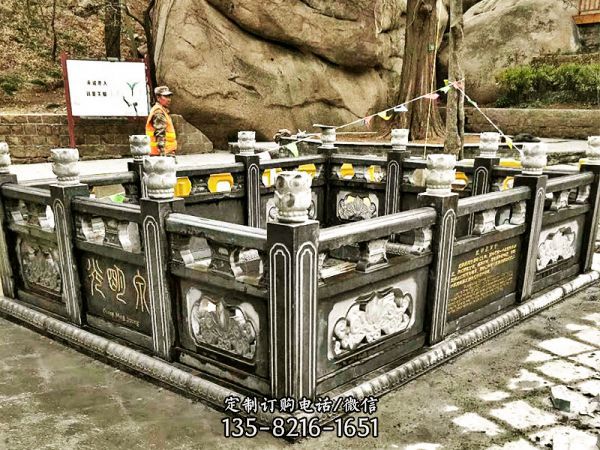 寺院景區文物大理石圍欄雕塑