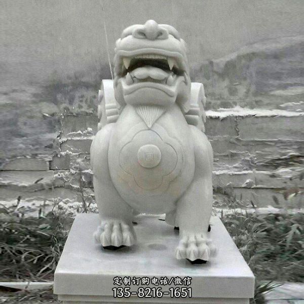 戶外廣場大型景觀大理石石雕招財貔貅雕塑