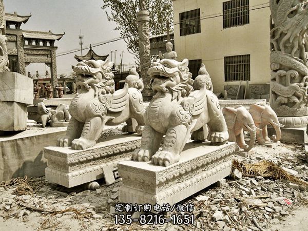 公園大理石石雕辟邪貔貅雕塑