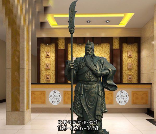 景區景點不銹鋼仿銅關公雕塑