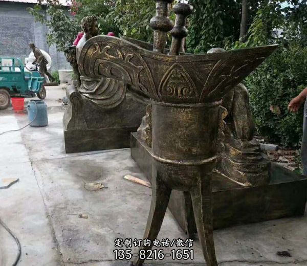 庭院景區創意不銹鋼仿銅仿古酒杯雕塑
