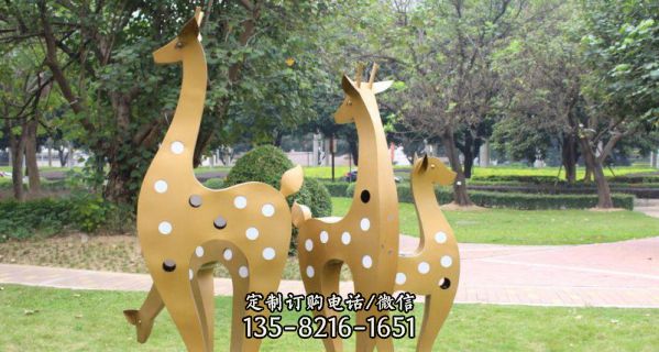 公園景區創意抽象梅花鹿雕塑