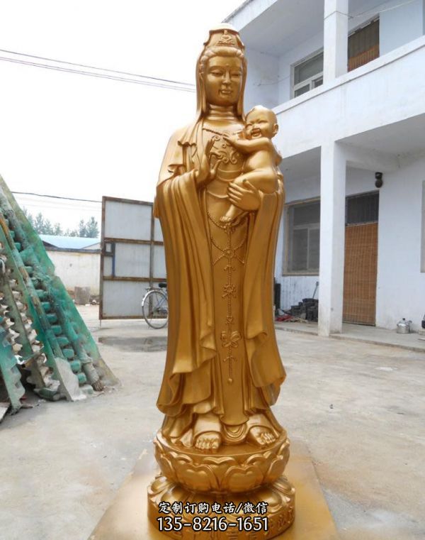 寺廟立式銅雕送子觀音雕塑