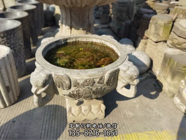 庭院大理石石雕創意浮雕花盆雕塑