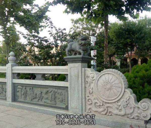 售樓部戶外石橋景觀浮雕人物大理石欄桿