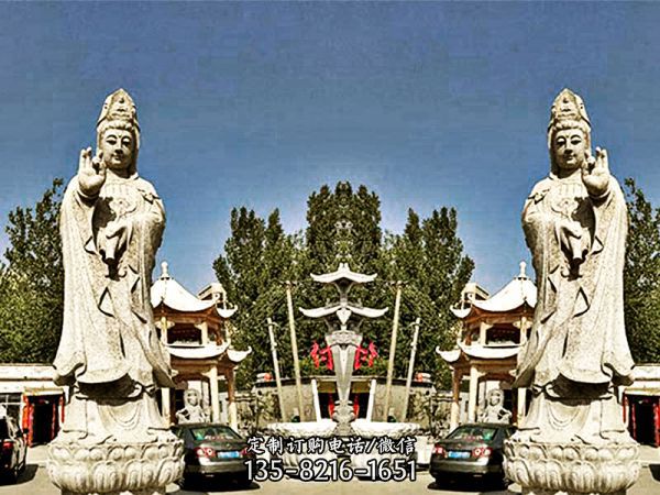 景區(qū)戶外大型大理石石雕觀音雕塑
