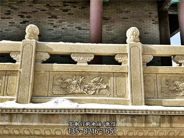 庭院仿古建筑花崗巖雕花欄桿扶手