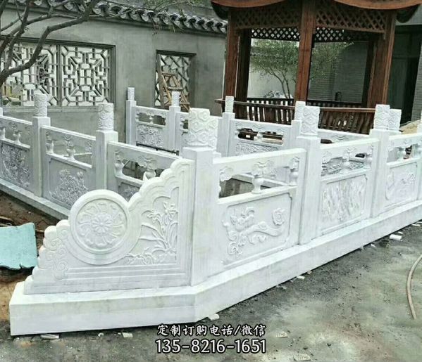 庭院池塘裝飾漢白玉欄桿雕塑