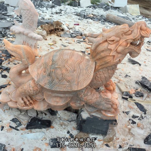 景區(qū)擺放的花崗巖石雕創(chuàng)意龍龜?shù)袼? title=
