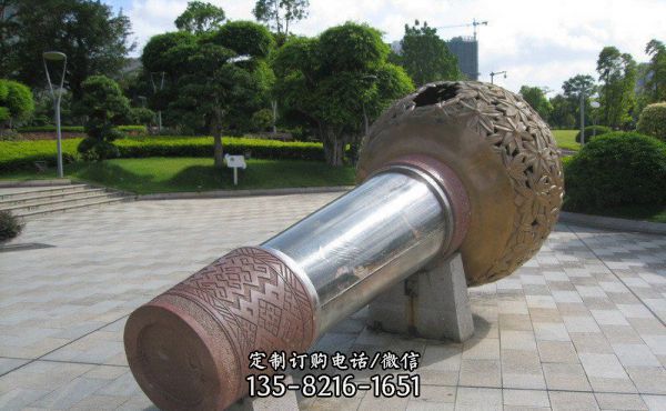 廣場公園創(chuàng)意不銹鋼工藝鍛造話筒雕塑