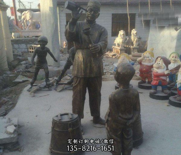 庭院銅雕人物喝酒景觀酒文化雕塑