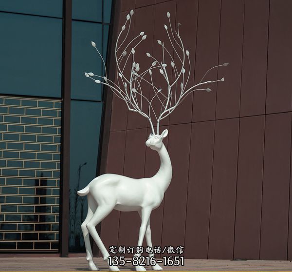 戶外園林玻璃鋼大型景觀梅花鹿雕塑