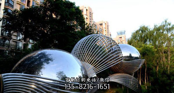 戶(hù)外抽象不銹鋼工藝球體雕塑