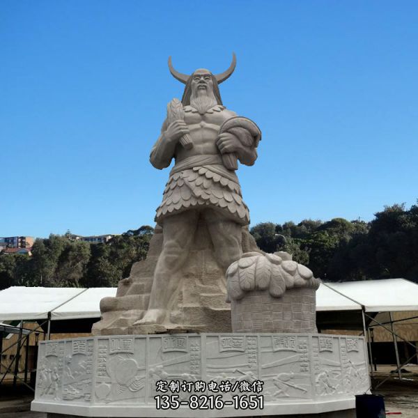 中國(guó)上古人物人文初祖漢白玉神農(nóng)雕像