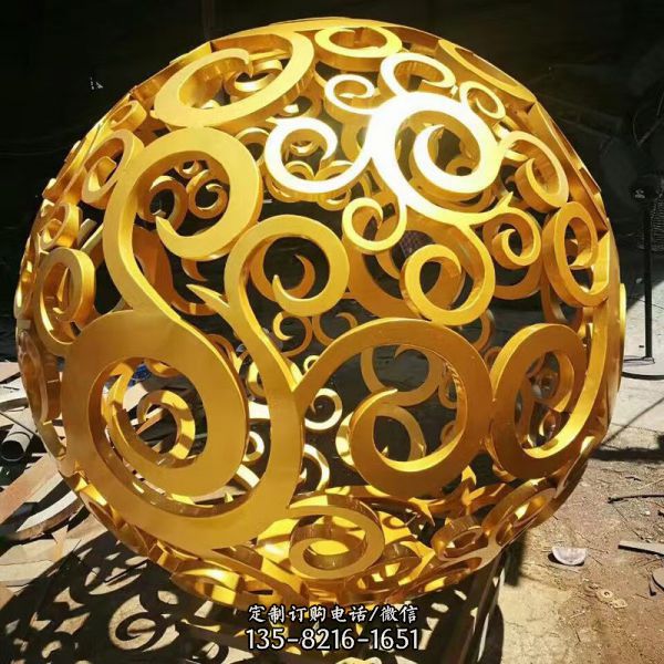 公園抽象不銹鋼噴金鎏金工藝擺件