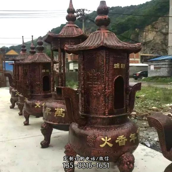 佛堂道教戶外擺放元寶焚經(jīng)燒紙香爐