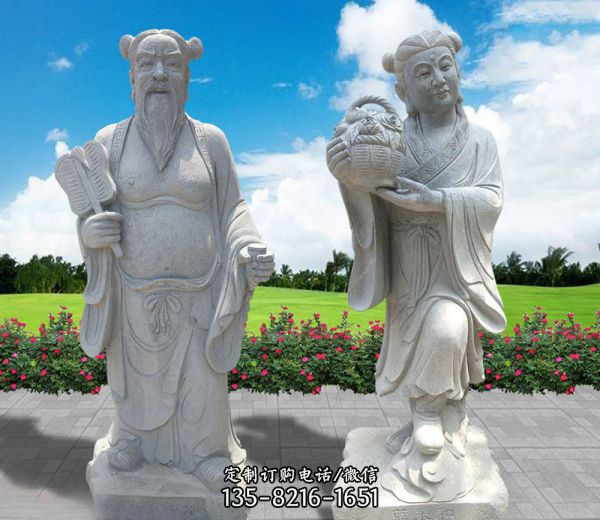 戶外景區大理石石雕神佛太上老君雕塑