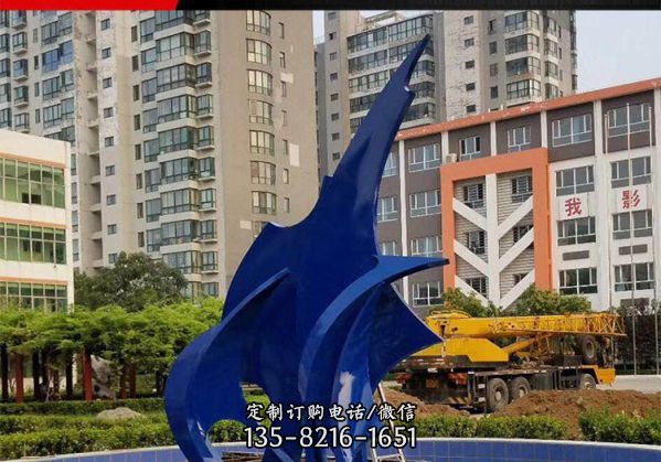 城市街道創意玻璃鋼抽象帆雕塑