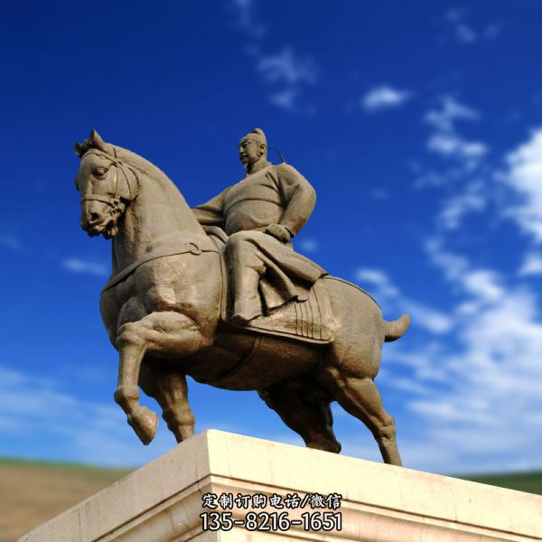 景區(qū)景點花崗巖古代帝王李世民騎馬雕塑