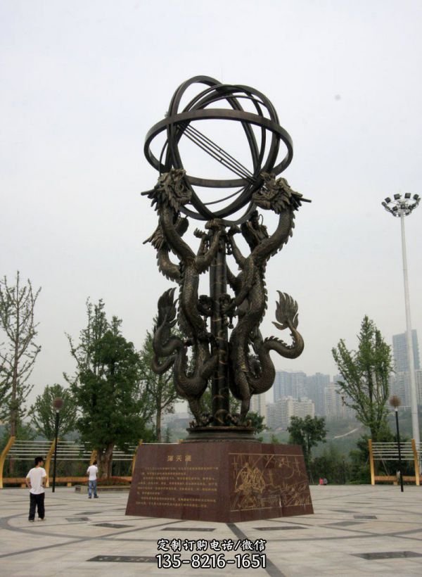 廣場(chǎng)大型景觀不銹鋼創(chuàng)意渾天儀雕塑