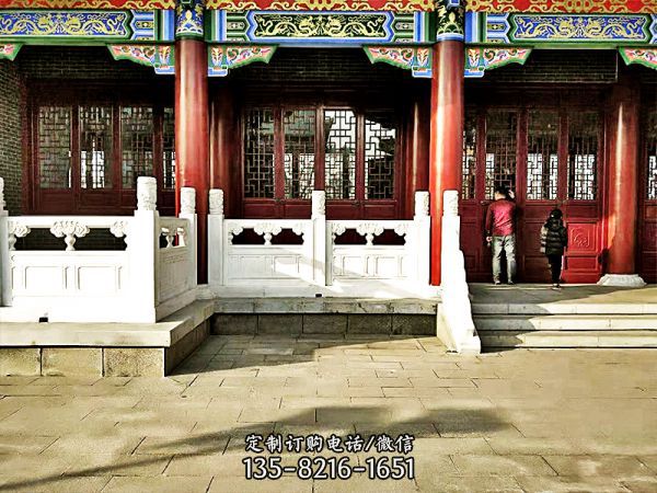 古建筑寺院漢白玉欄桿扶手雕塑