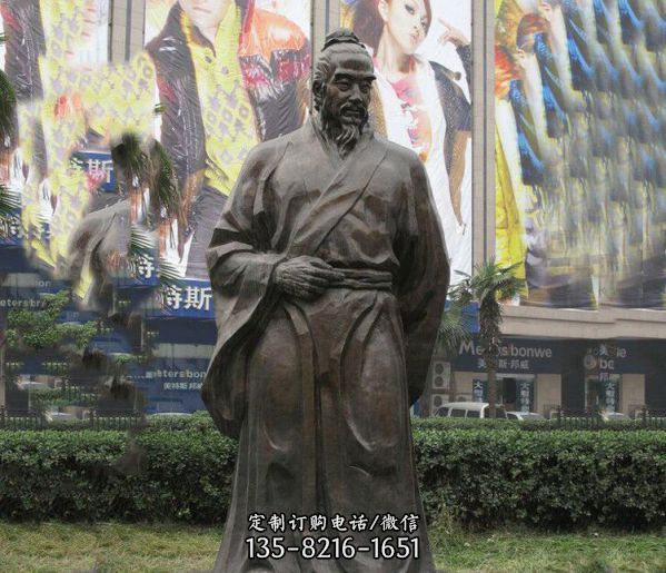 商場商業街鑄造古代名人李時珍銅雕塑