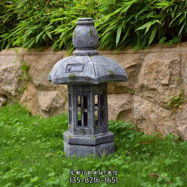石燈太陽能擺件落地日式庭院草坪微景觀燈