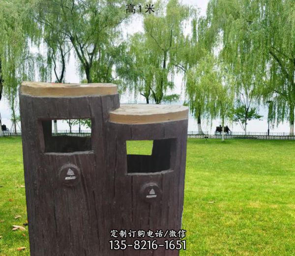 玻璃鋼公園擺放防樹根垃圾桶雕塑